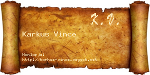 Karkus Vince névjegykártya