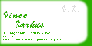 vince karkus business card